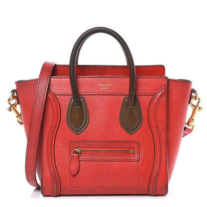 Celine Goatskin Nano Tri-Color Luggage Red 1 of 17