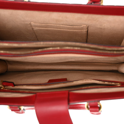 Gucci Guccissima Signature Padlock Double Handle Bag Hibiscus Red 5 of 20