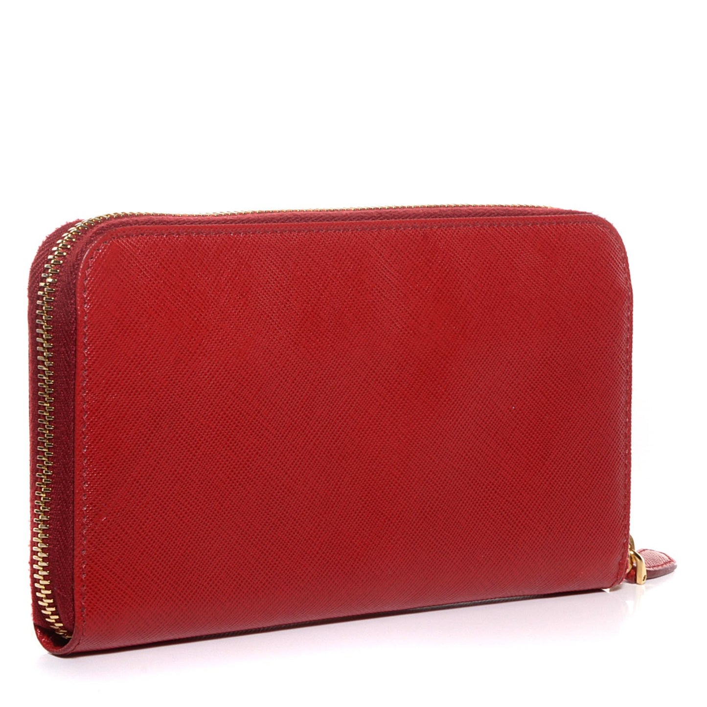Saffiano Metal Zip Around Wallet Fuoco