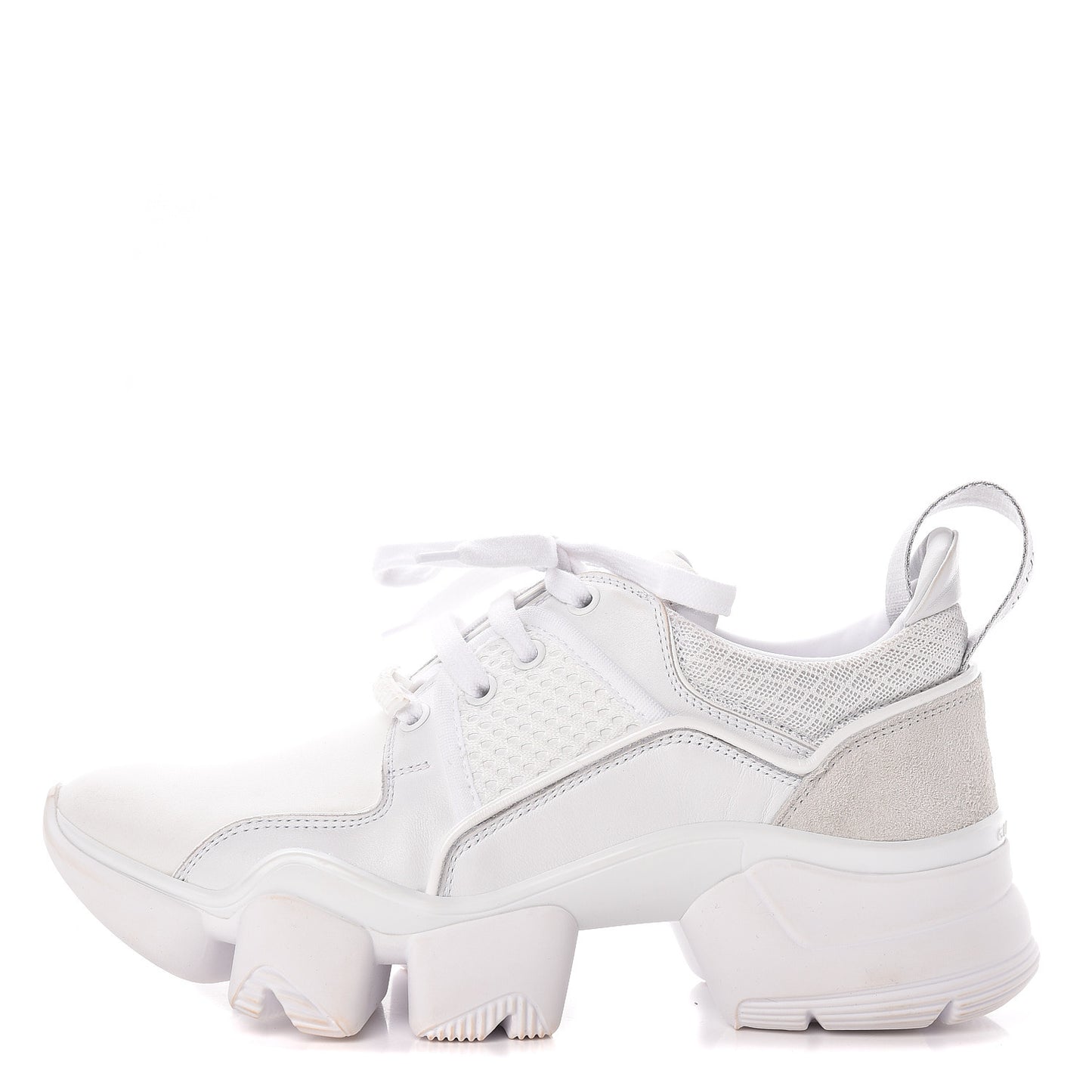 Calfskin Neoprene Jaw Low Sneakers 38 White