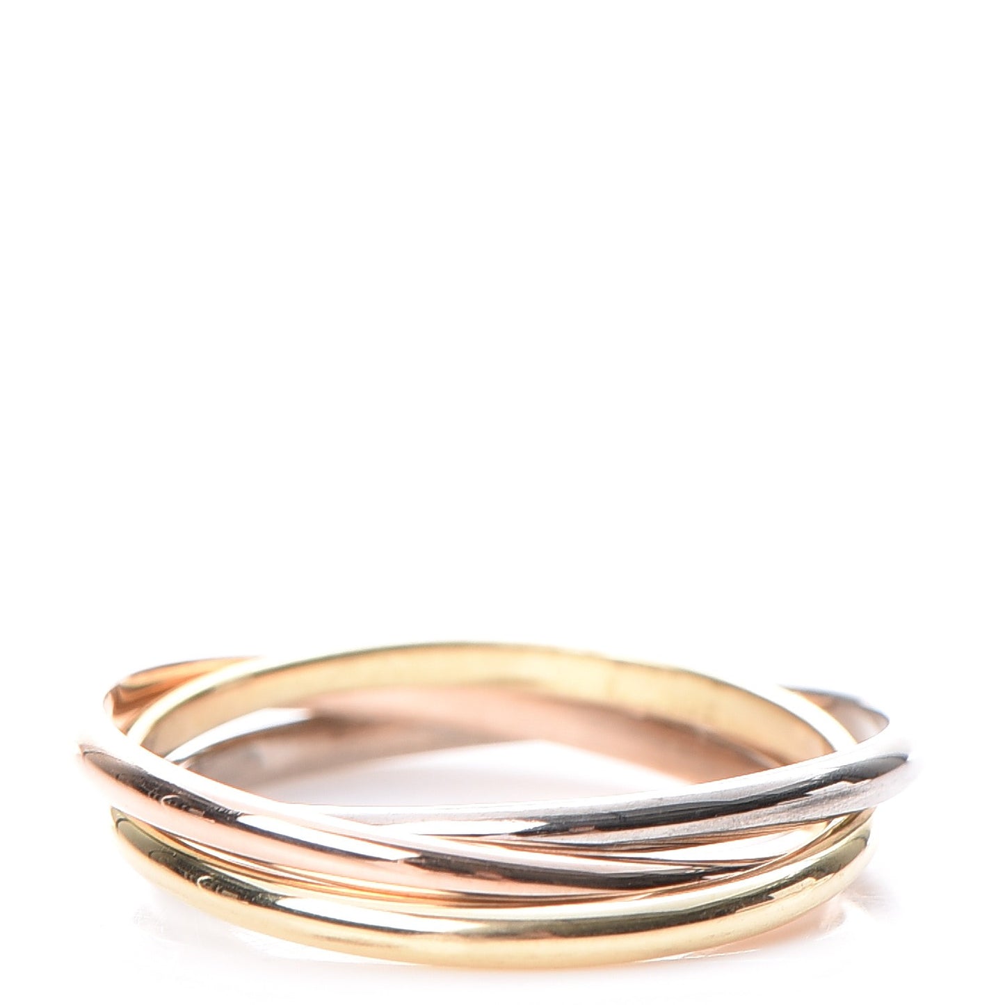 18K Pink Yellow White Gold Extra Small Trinity Ring 48 4.5