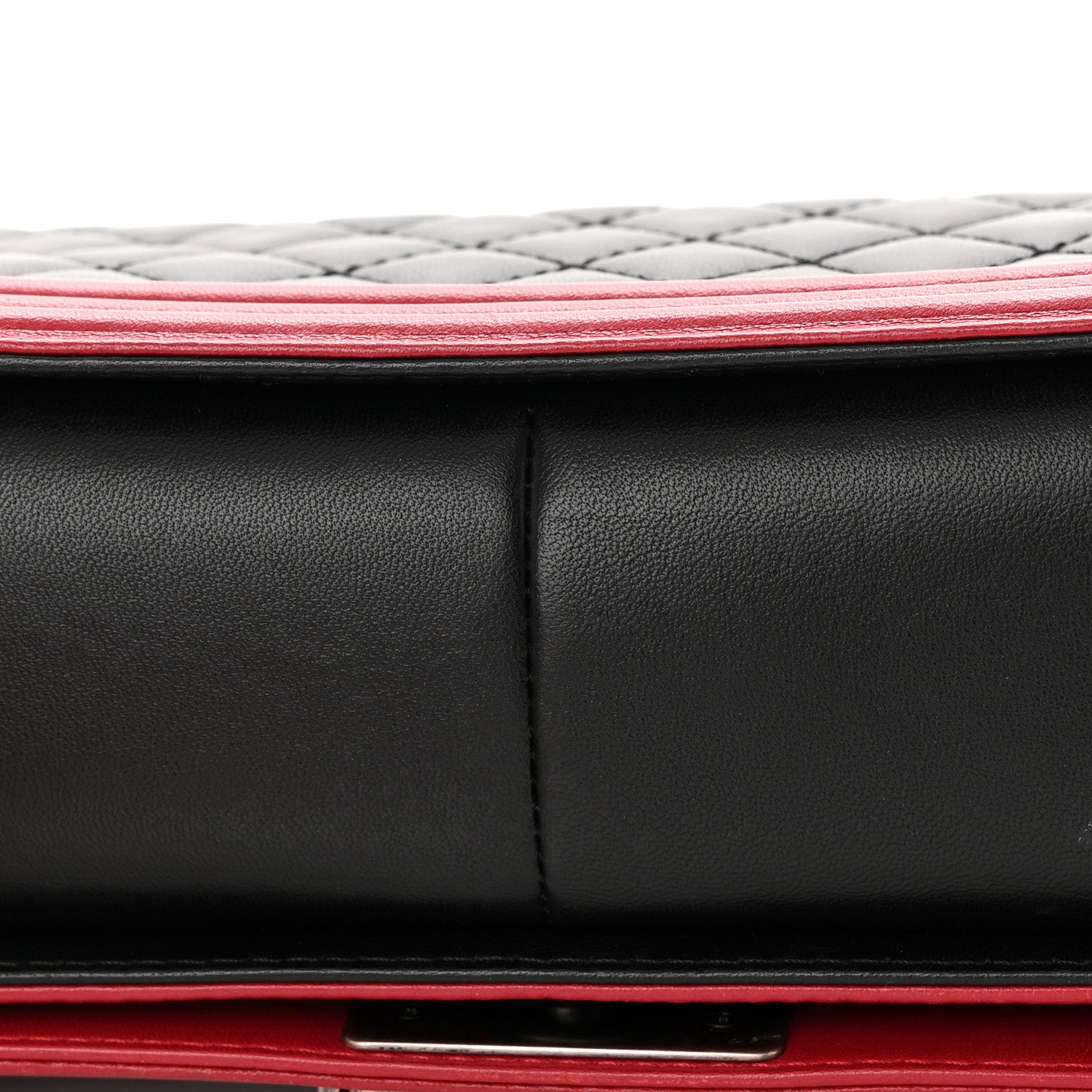 Chanel Lambskin Quilted Medium Boy Flap Black Red 17 of 19