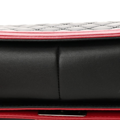 Chanel Lambskin Quilted Medium Boy Flap Black Red 17 of 19