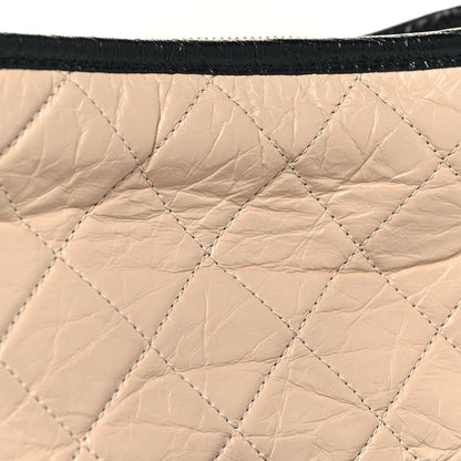 Chanel Aged Calfskin Quilted Small Gabrielle Hobo Beige Black 14 of 16