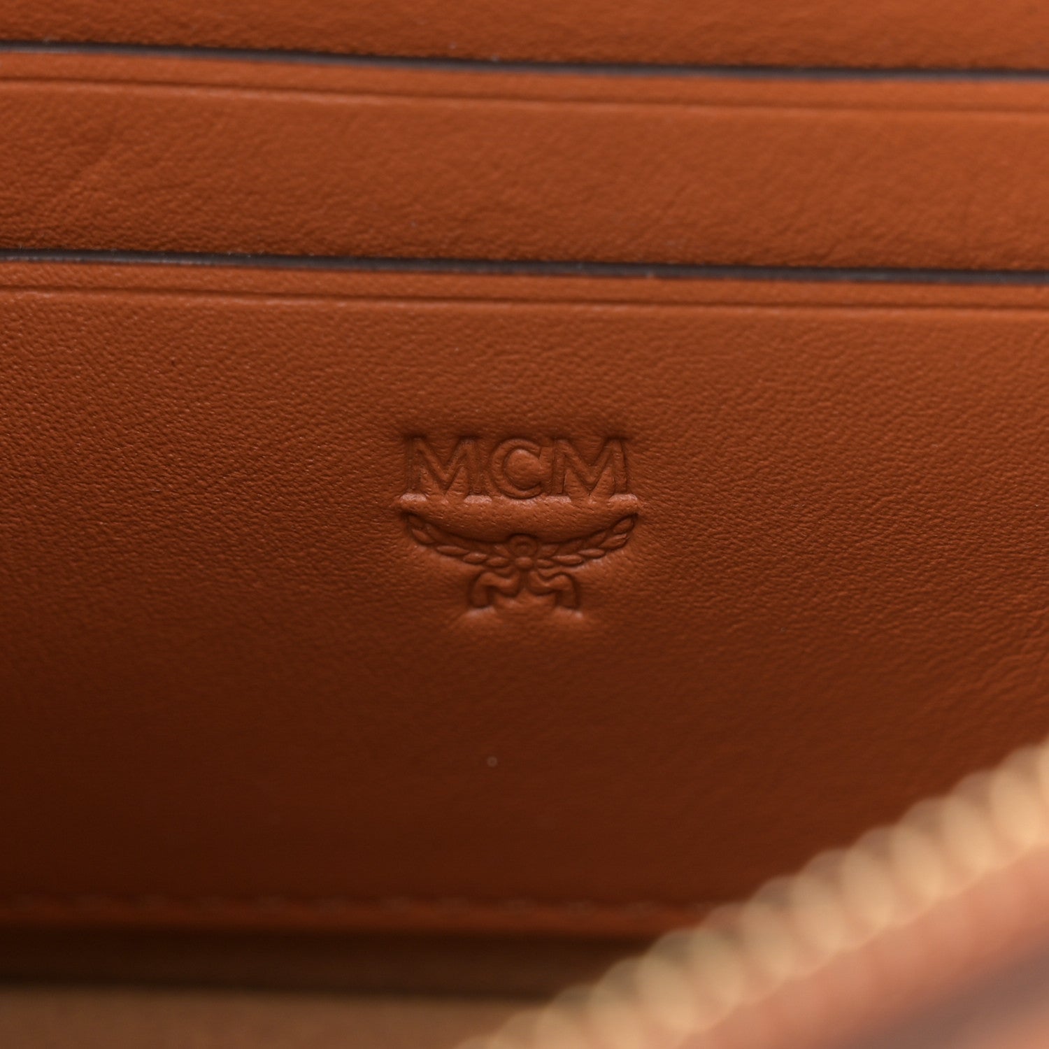MCM Visetos Calfskin Monogram Mini Tracy Crossbody Bag Cognac 6 of 10