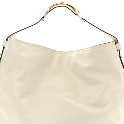 Gucci Calfskin Beatrix Horsebit Large Tote Bag Mystic White 8 of 10