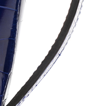 Hermes Shiny Alligator Kelly Pochette Bleu Electrique 16 of 16