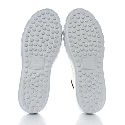 Fendi Fabric Jacquard Vitello Technical Fabric FF Womens Fendi Force Low Top Sneakers 41 White Tobacco 5 of 9