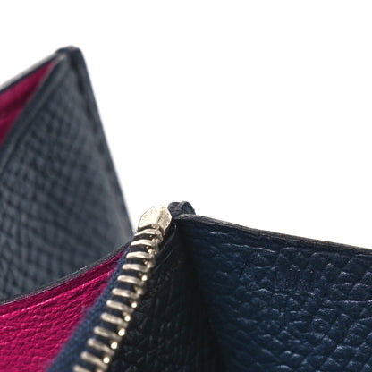 Hermes Epsom Verso Constance Short Wallet Bleu Indigo Rose Pourpre 7 of 10