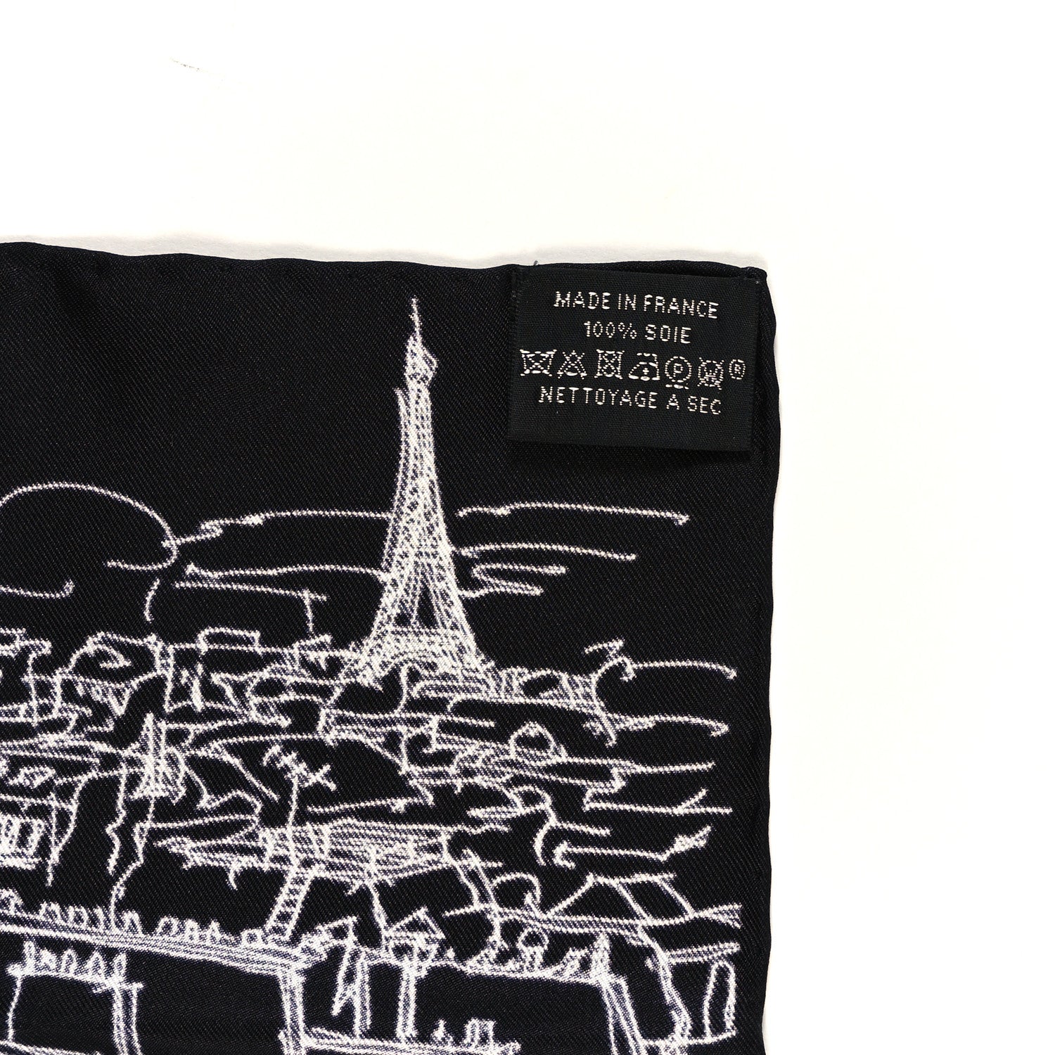 Hermes Silk Un Jardin Sur Le Toit Pocket Square Black White 4 of 4
