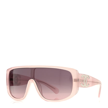 Chanel Acetate Shield Sunglasses 5495 Light Pink 1 of 8