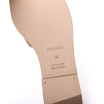 Hermes Box Calfskin Oran Sandals 36 Gold 7 of 9
