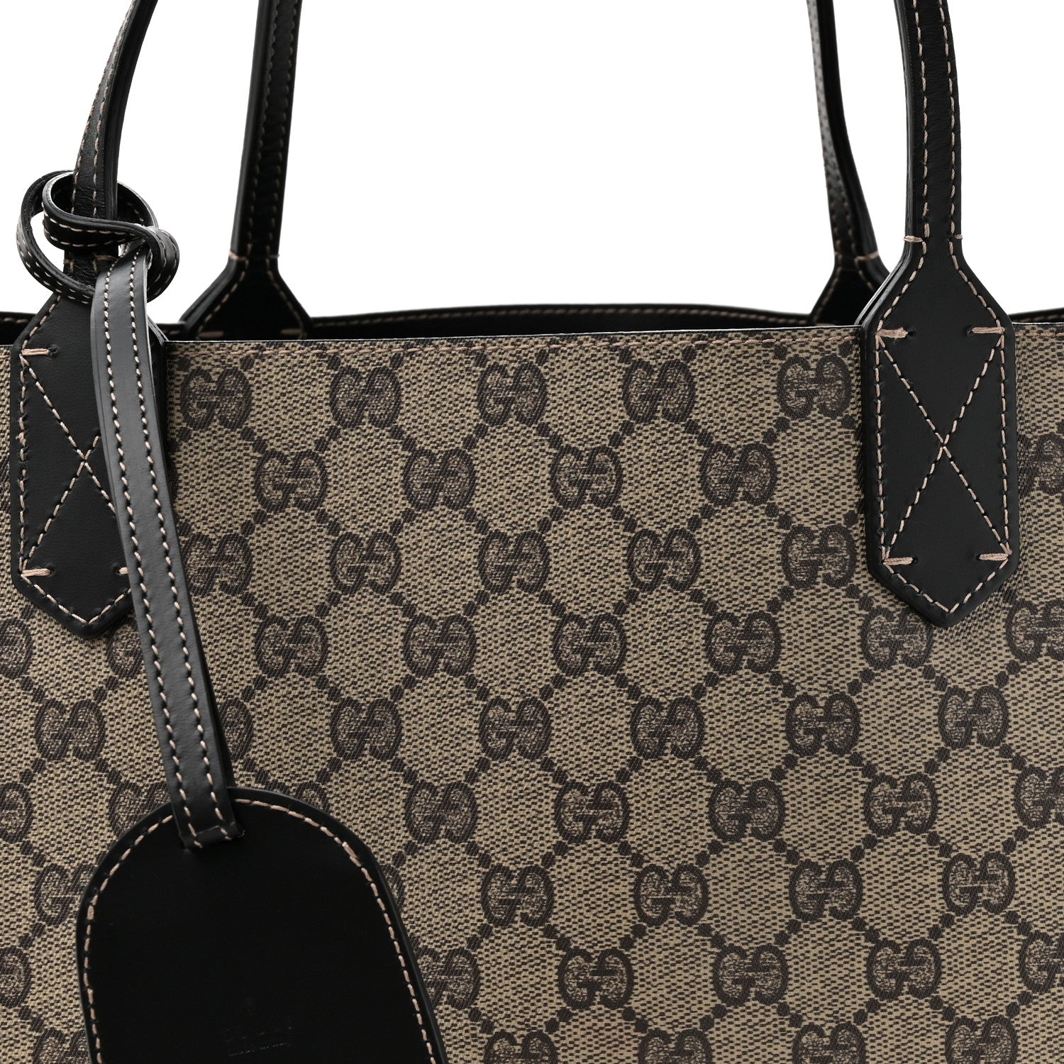 Gucci Calfskin GG Supreme Monogram Medium Reversible Tote Black 10 of 17