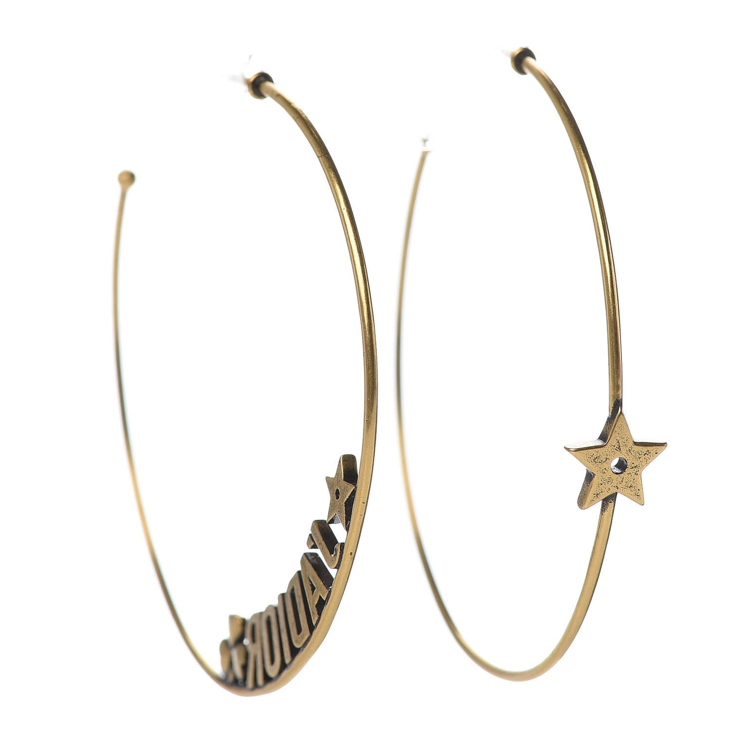 Metal J'Adior Hoop Earrings Aged Gold