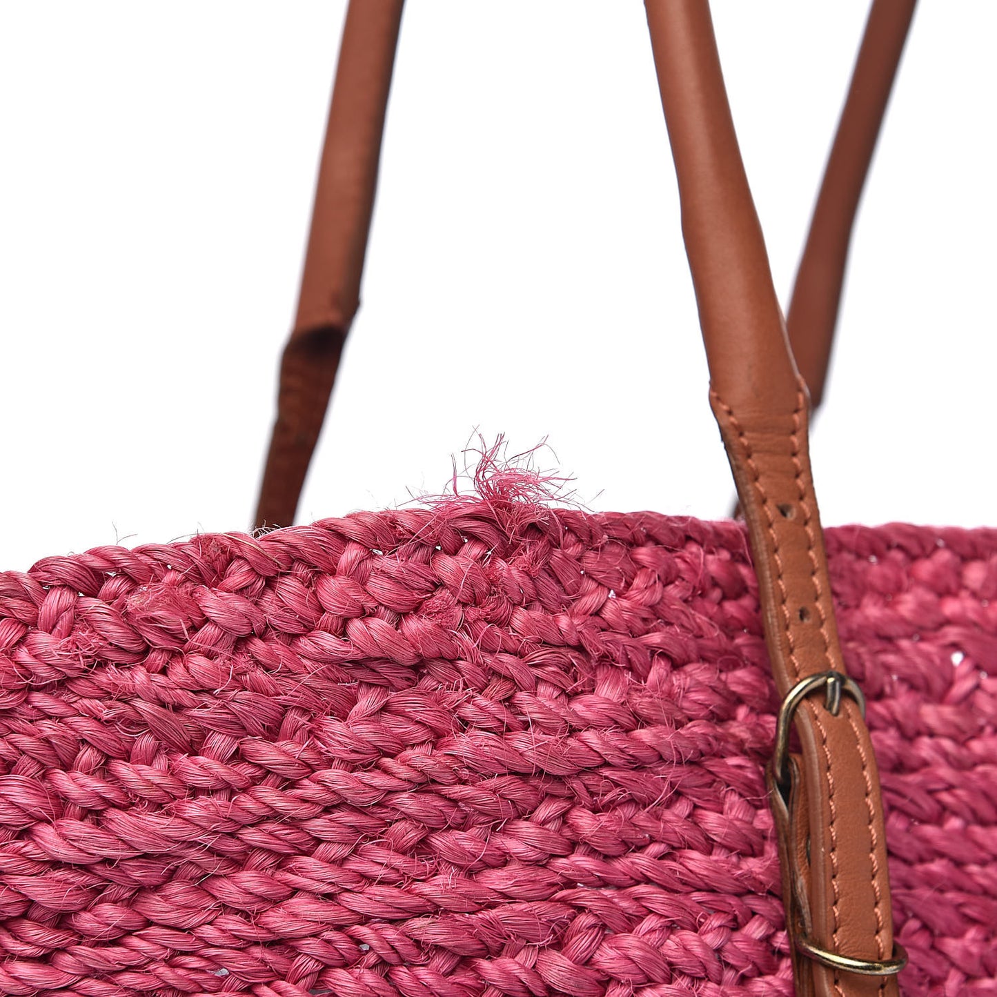 Raffia Panier Two-Toned Raffia Tote Pink Natural