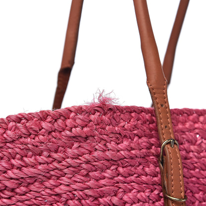 Balenciaga Raffia Panier Two-Toned Raffia Tote Pink Natural 8 of 12