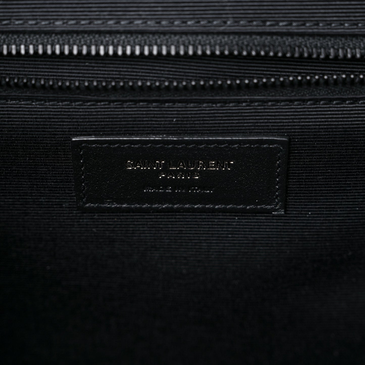 Grain De Poudre Textured Mixed Matelasse Large Triquilt Monogram Monochrome Satchel Black