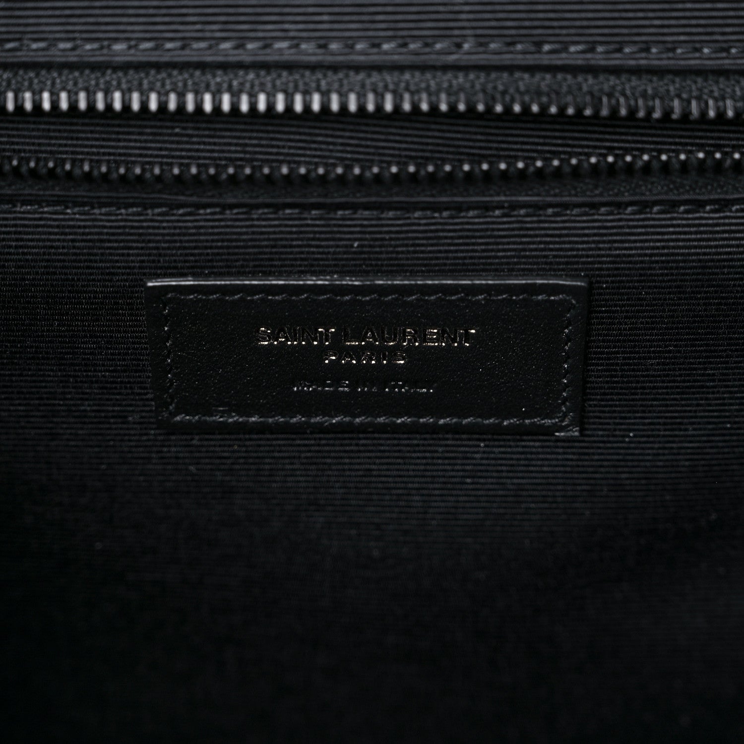Saint Laurent Grain De Poudre Textured Mixed Matelasse Large Triquilt Monogram Monochrome Satchel Black 6 of 9