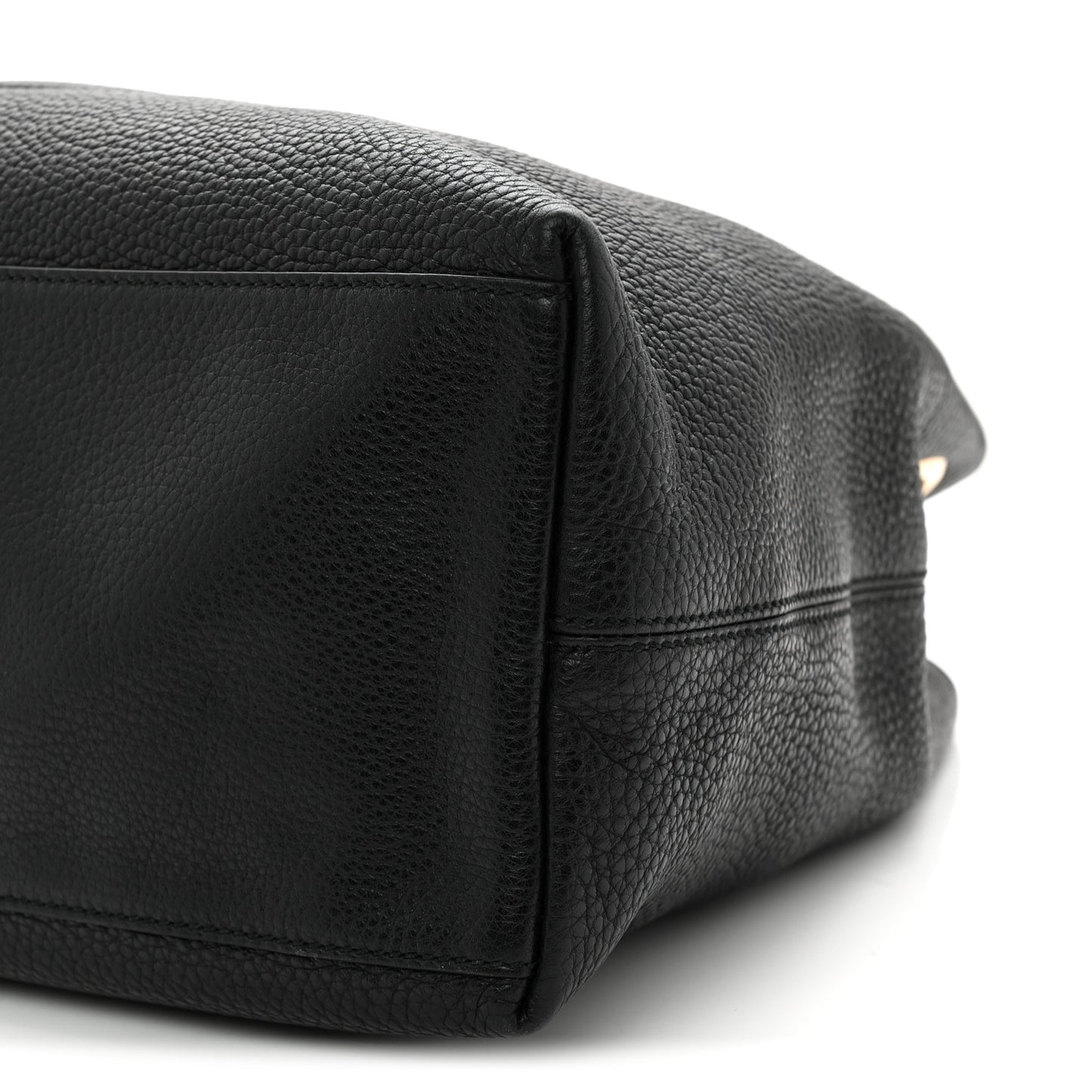 Pebbled Calfskin Medium Soho Chain Shoulder Bag Black