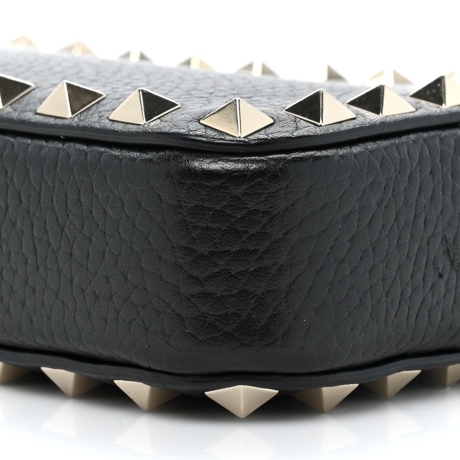 Valentino Garavani Pebbled Calfskin Rockstud Small Chain Shoulder Bag Black 9 of 10