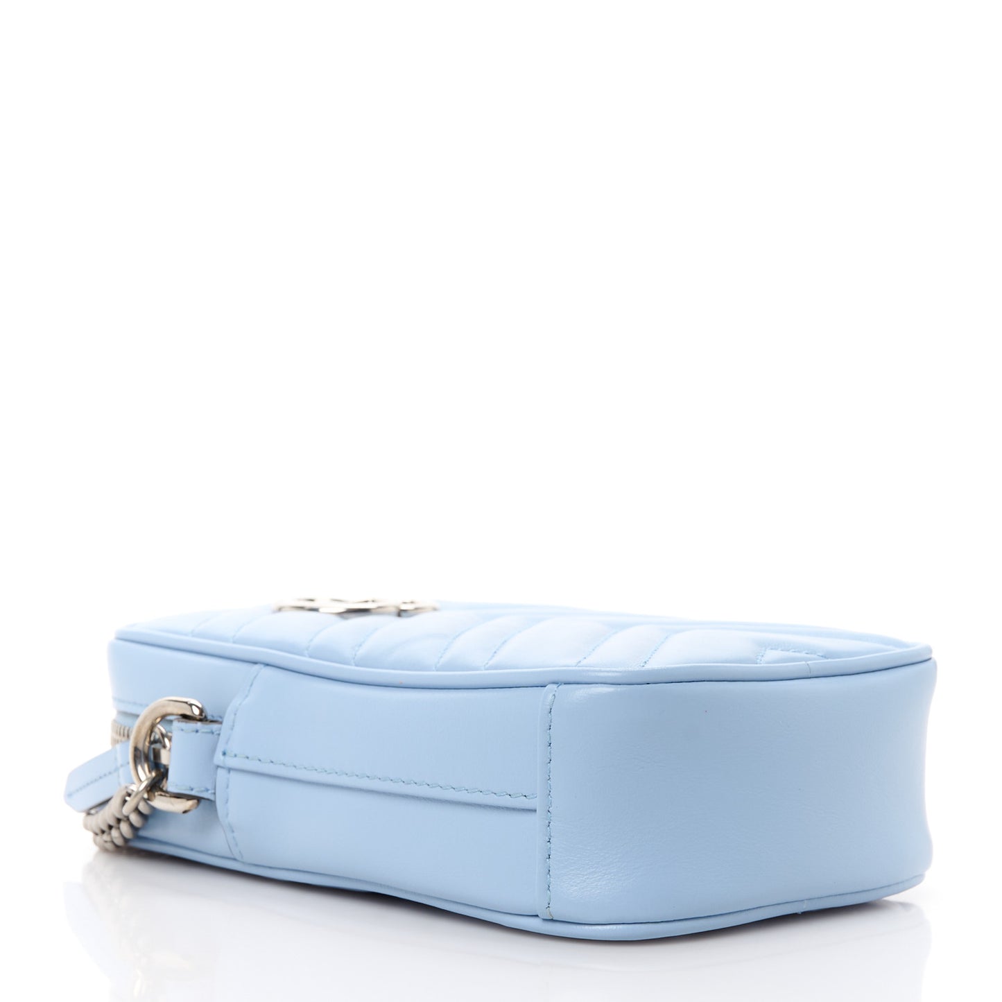 Calfskin Matelasse Mini GG Marmont Crossbody Bag Porcelain Light Blue