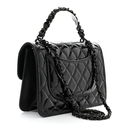 Chanel Shiny Crumpled Calfskin Quilted Large Double You Flap So Black 3 of 10