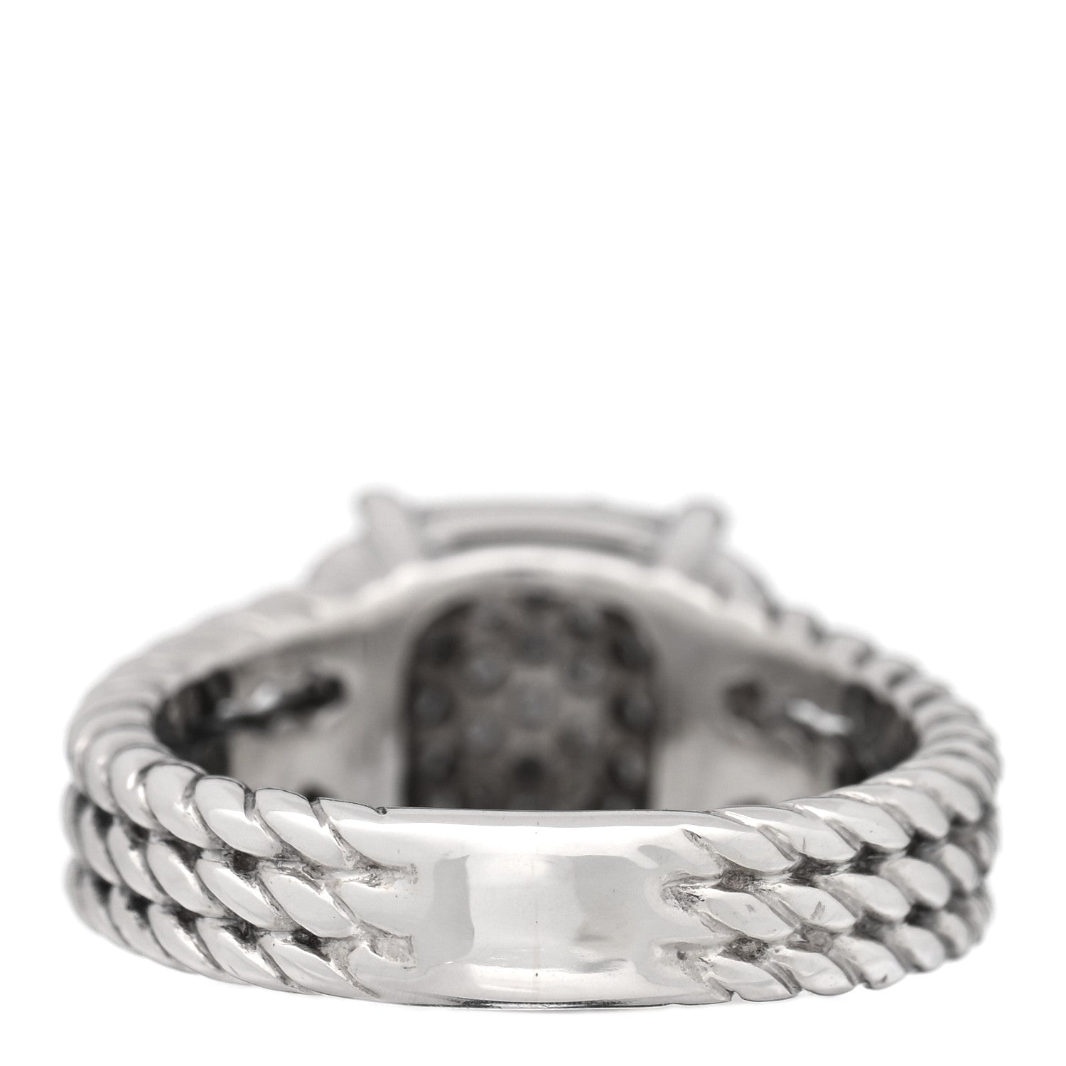 David Yurman Sterling Silver Diamond 10mm Petite Wheaton Ring 52 6 3 of 4