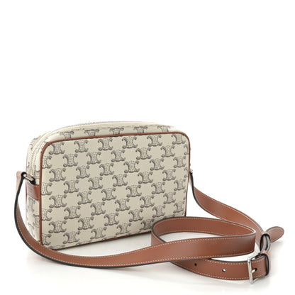 Celine Triomphe Canvas Medium Messenger Bag Tan Ecru 3 of 10