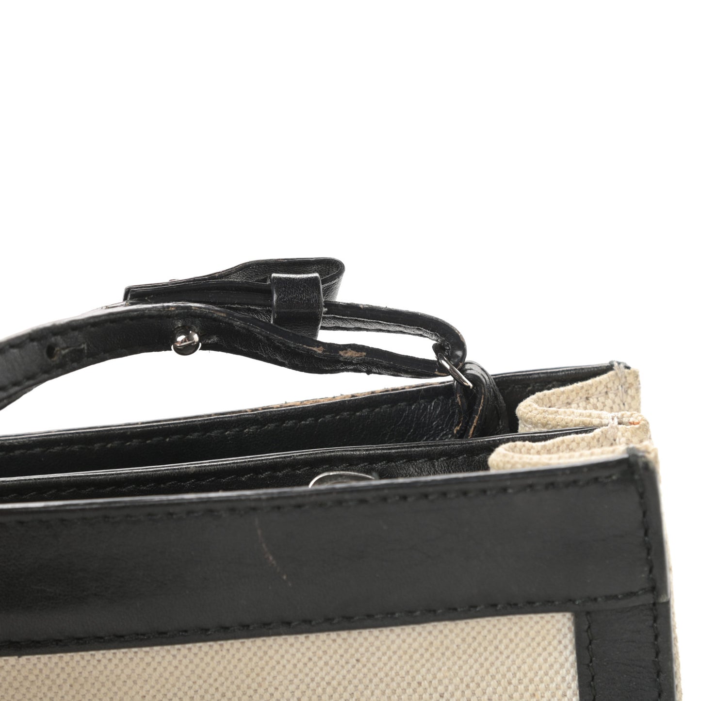 Cotton Canvas Pochette Crossbody Bag Black
