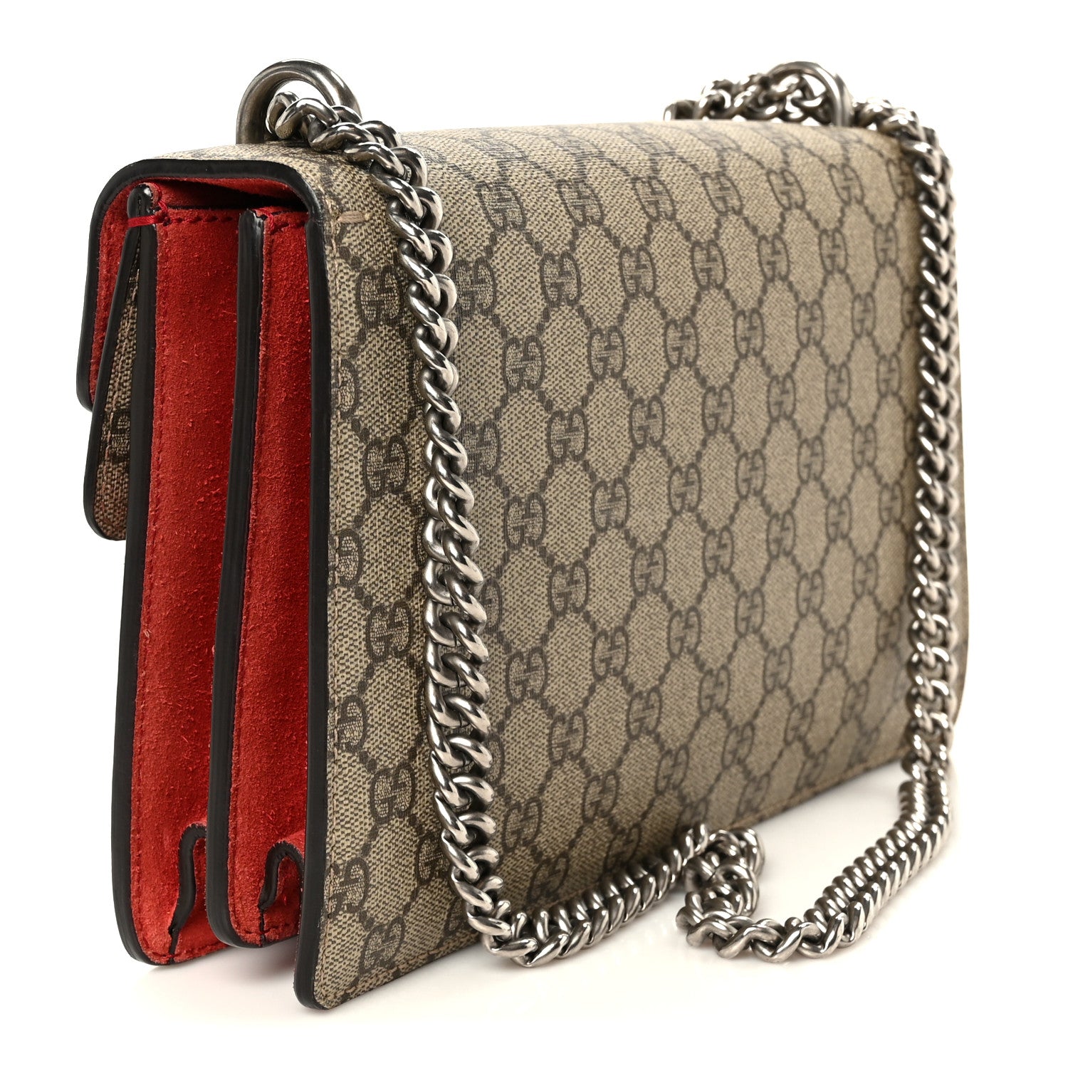 Gucci GG Supreme Monogram Small Dionysus Shoulder Bag Red 3 of 14