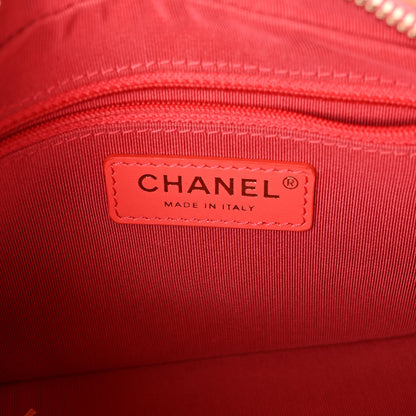 Chanel Goatskin Quilted Tri-Color In & Out Waist Bag Orange Green Pink 9 of 13