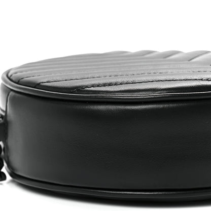 Saint Laurent Calfskin Matelasse Chevron Round Vinyle Camera Bag Black 11 of 12
