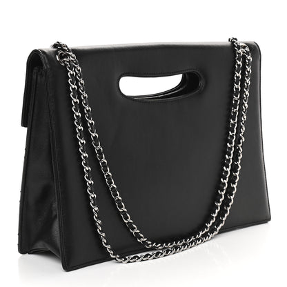 Chanel Lambskin Top Handle Logo Flap Black 2 of 9