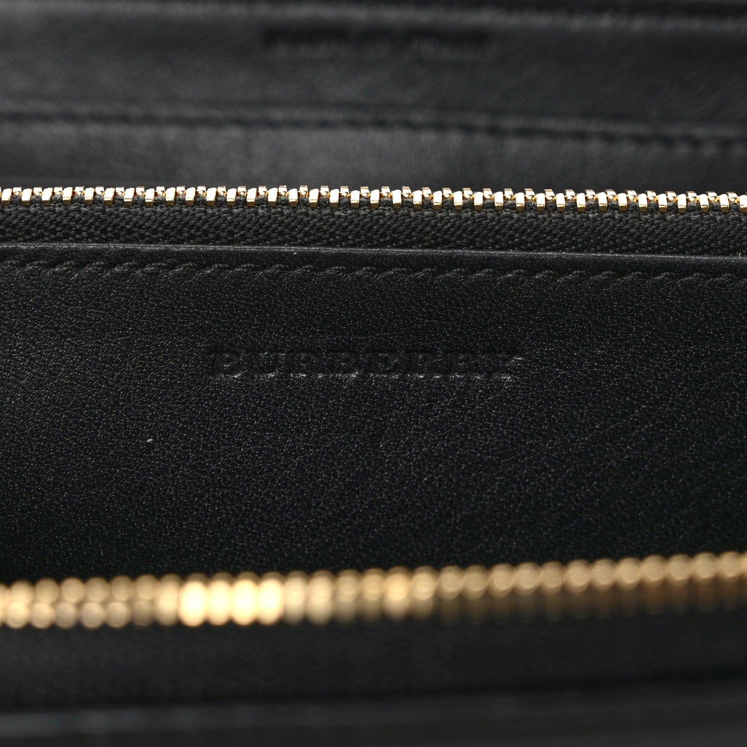 Burberry Calfskin Haymarket Check Elmore Zip Around Wallet Black 6 of 9