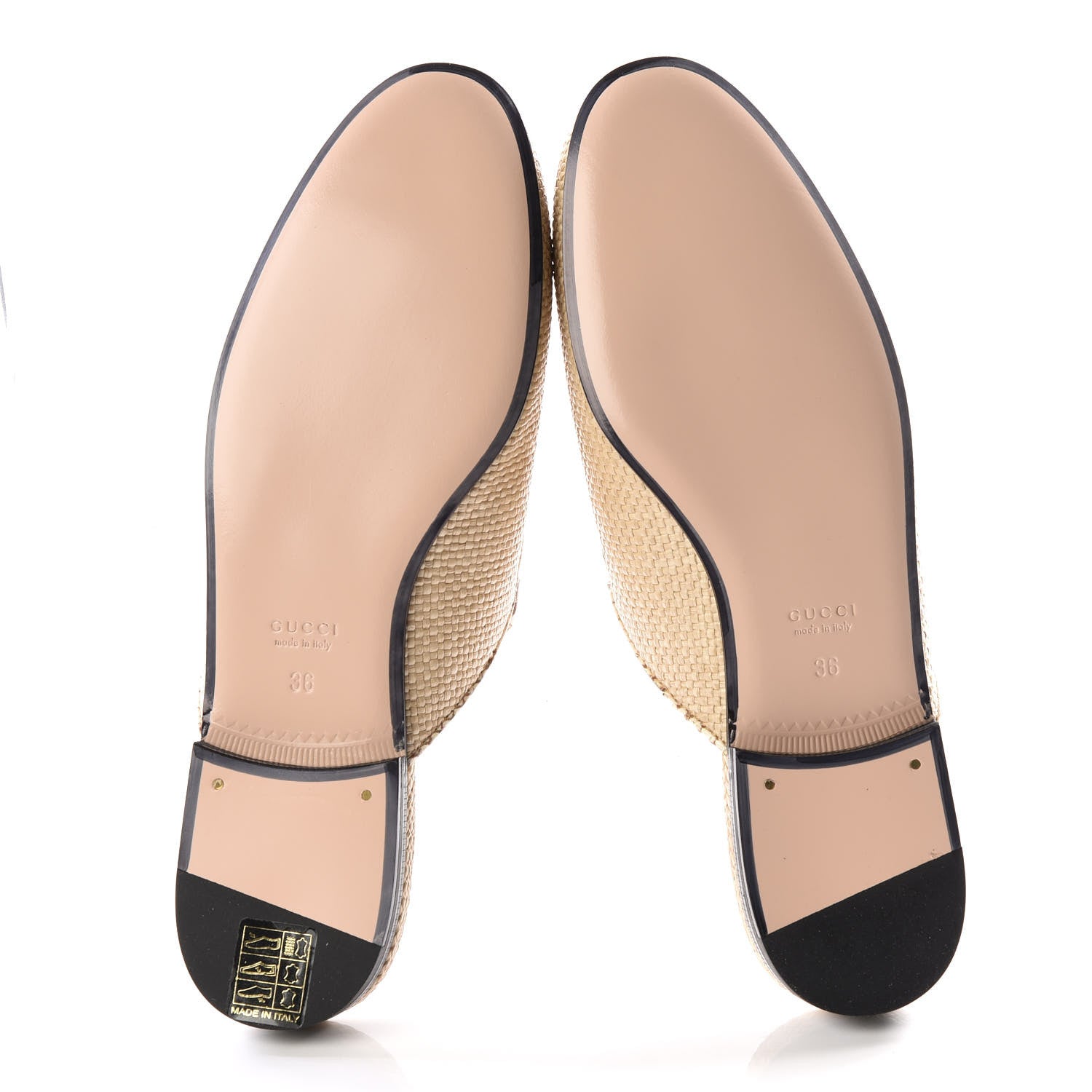 Gucci Straw Elaphe Womens Princetown Slippers 36 Natural Cream Brown 5 of 9