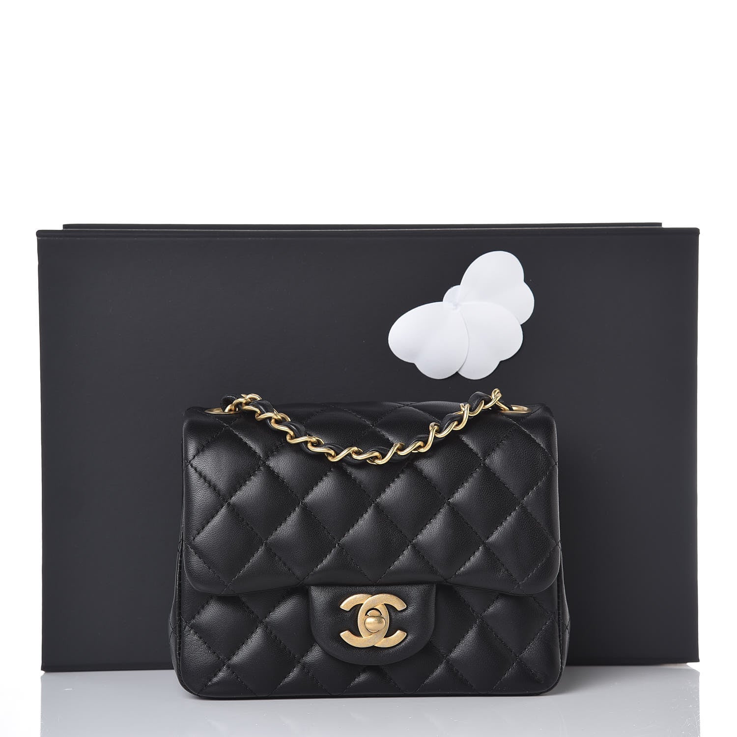 Chanel Lambskin Quilted Mini Square Flap Black 8 of 8