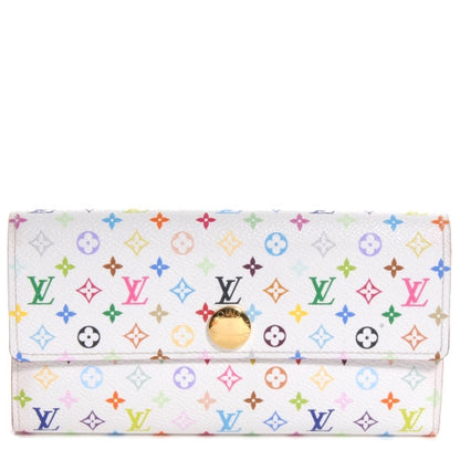 Louis Vuitton Monogram Multicolor Sarah Wallet White Orange 1 of 10