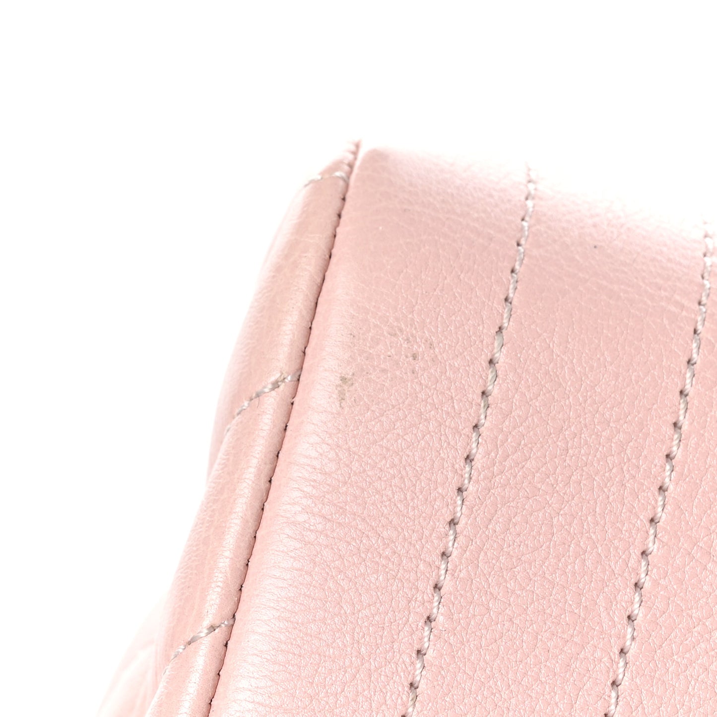 Calfskin Chevron Quilted Mini Rectangular Flap Light Pink