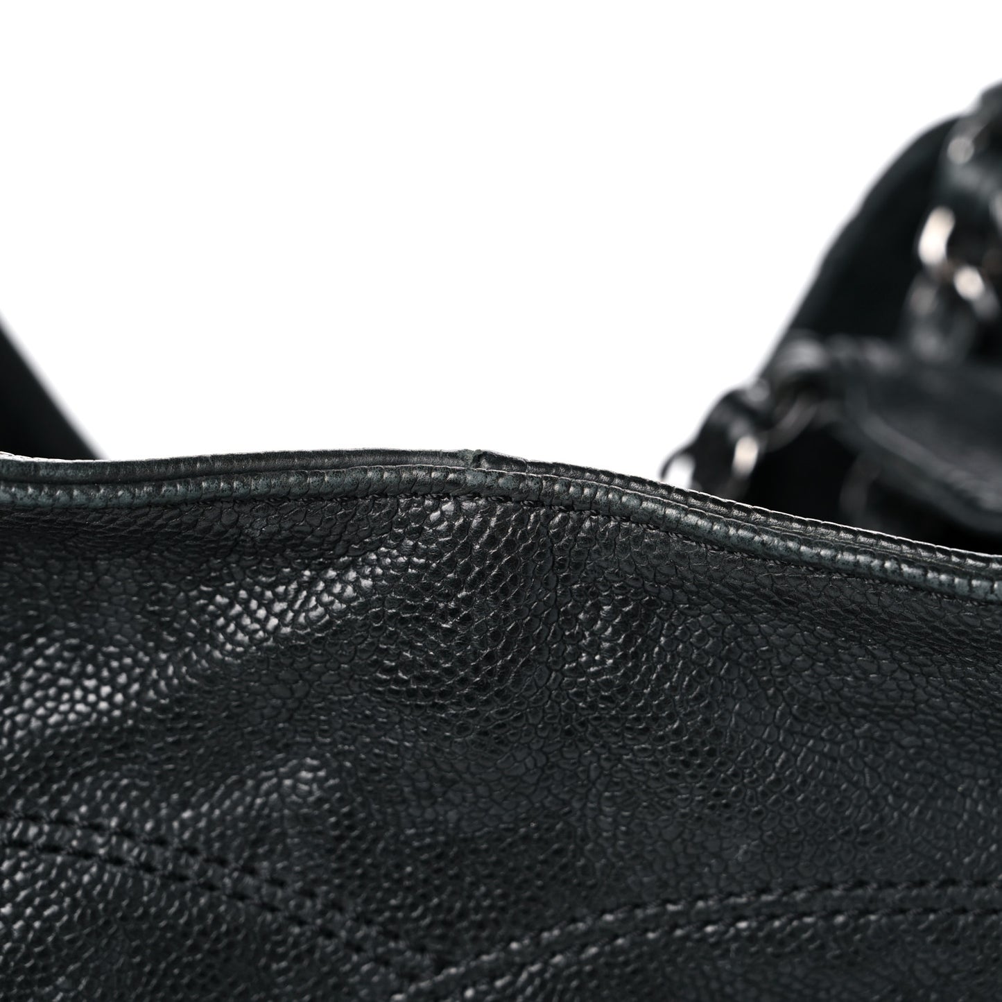 Distressed Caviar XL Coco Cabas Black