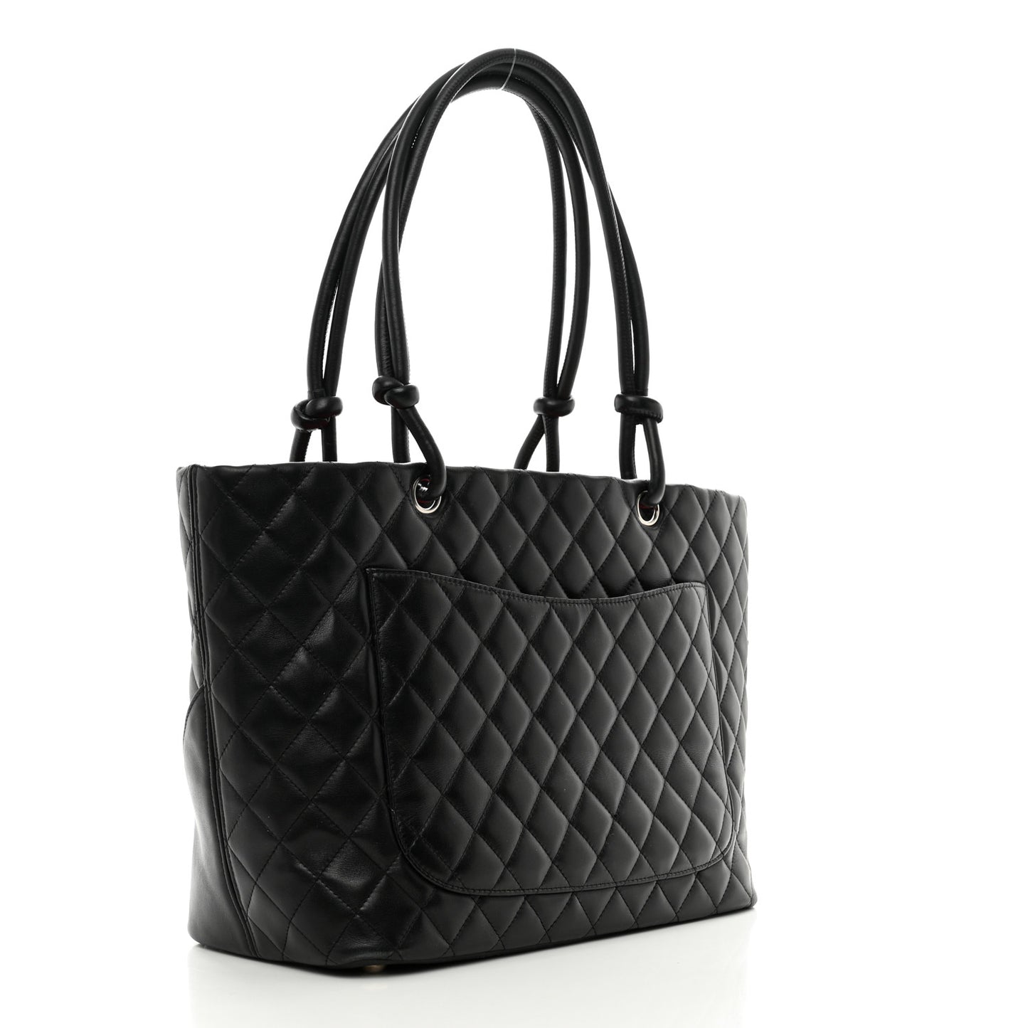 Calfskin Quilted Large Cambon Tote Black