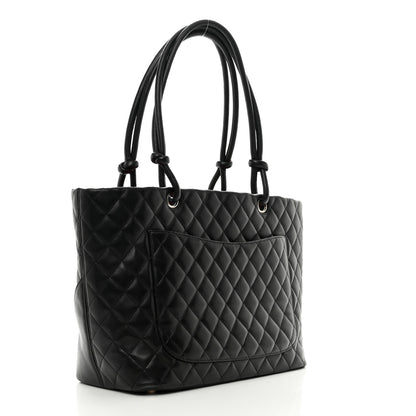 Chanel Calfskin Quilted Large Cambon Tote Black 3 of 13