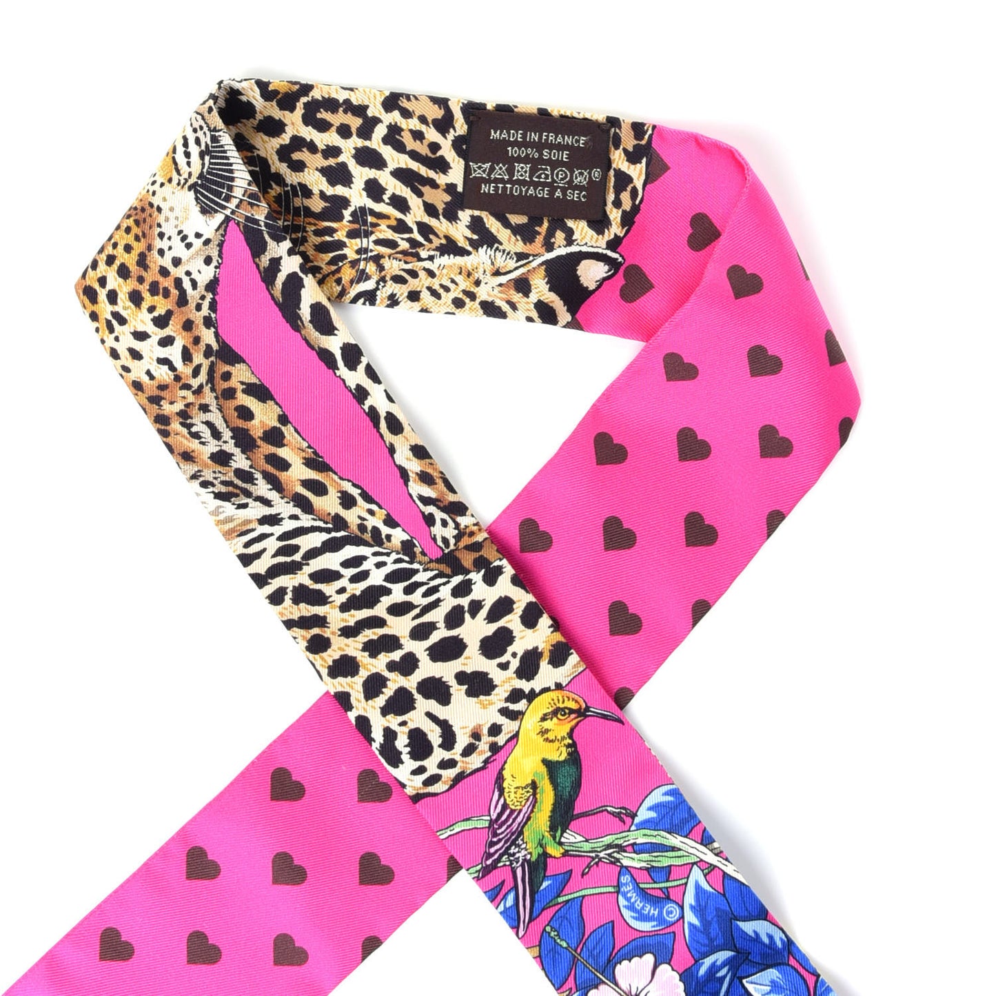 Silk Jungle Love Love Twilly Rose Vif Bleu Roy