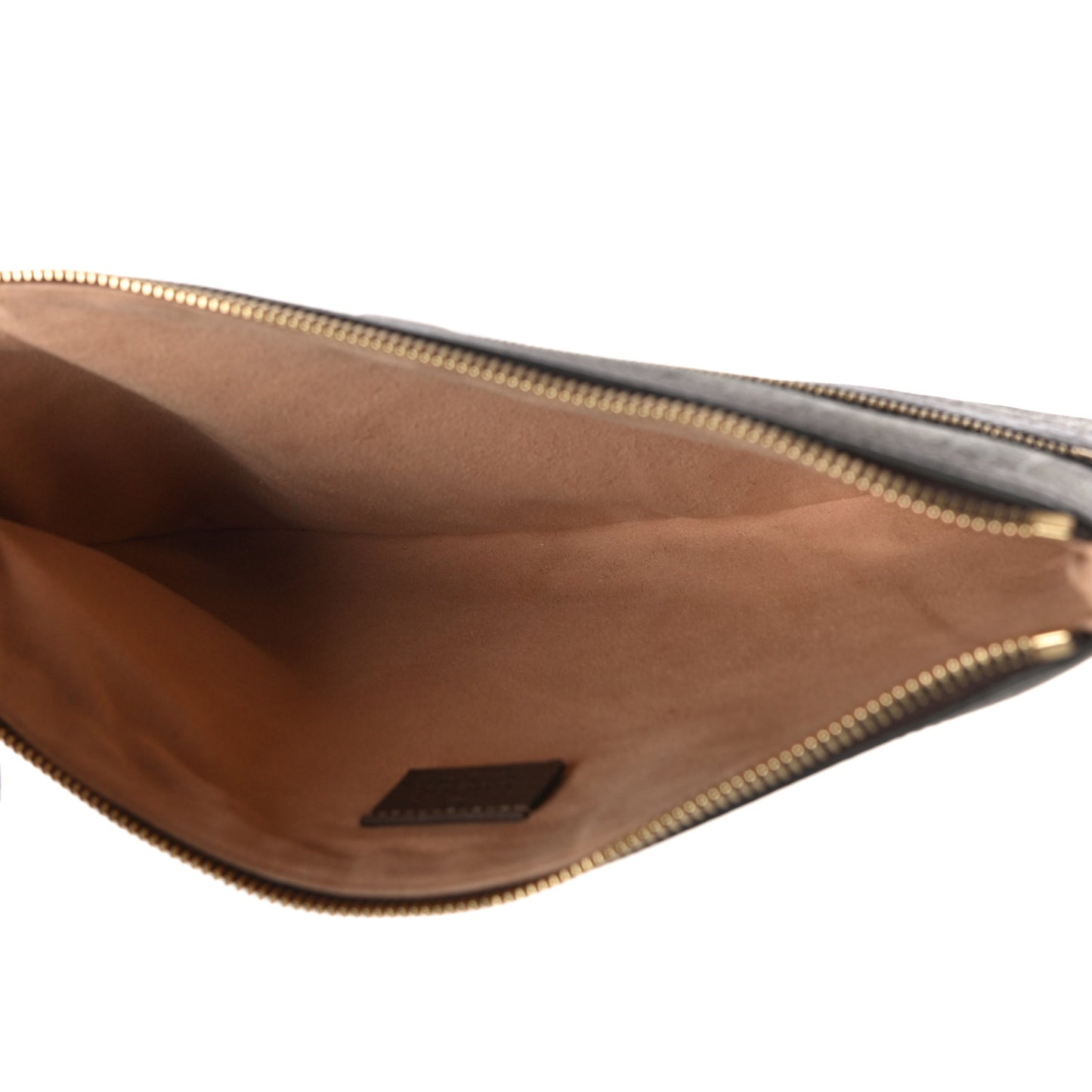 GG Supreme Monogram Large Ophidia Pouch Clutch Brown