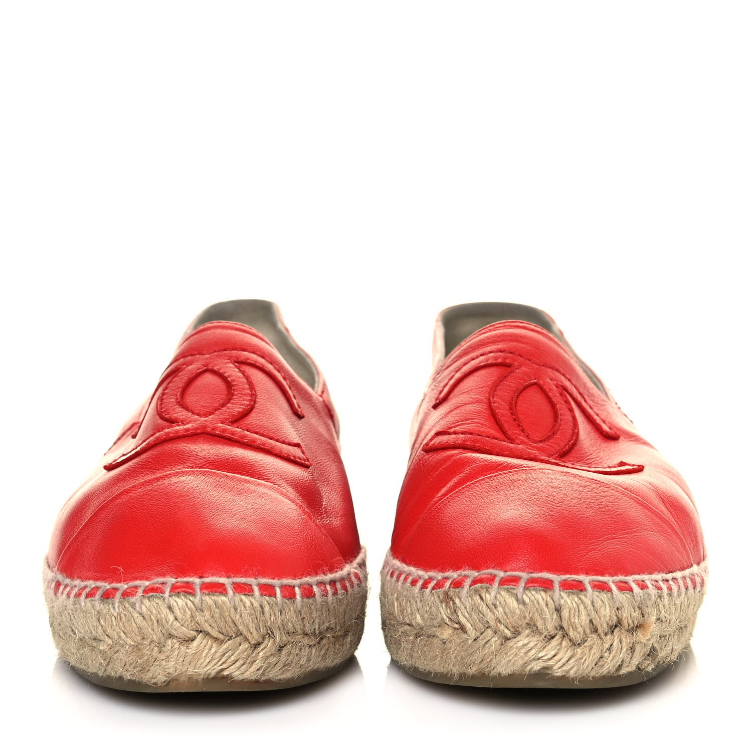 Chanel Lambskin CC Espadrilles 40 Red 2 of 9