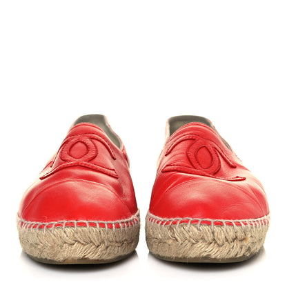 Chanel Lambskin CC Espadrilles 40 Red 2 of 9