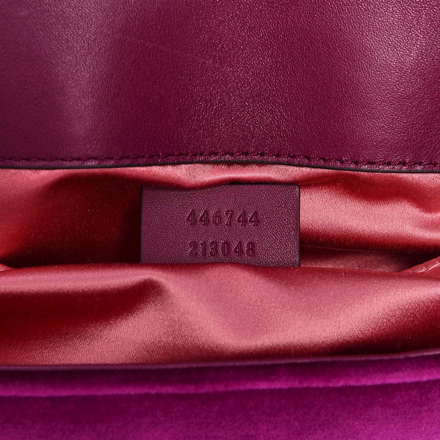 Velvet Matelasse Mini GG Marmont Shoulder Bag Fuchsia Violet Cyclamen