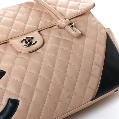 Chanel Calfskin Quilted Large Cambon Flap Beige Black 11 of 11