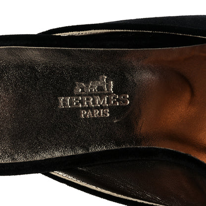 Hermes Velvet Goatskin Oz Mules 36 Black 7 of 9