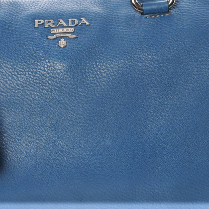 Prada Vitello Daino Boston Bag Marine 9 of 9