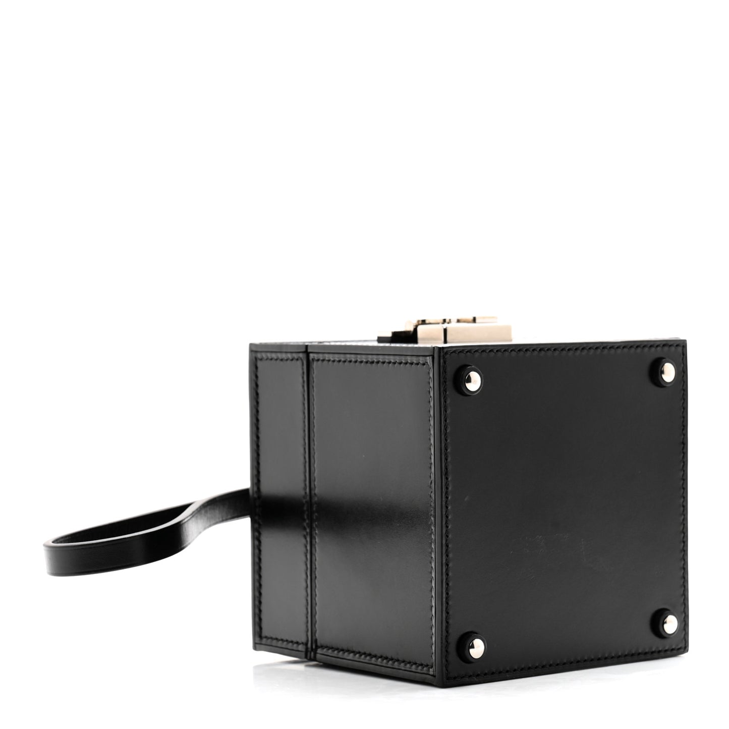 Calfskin Mini Vanity Case Clutch Black